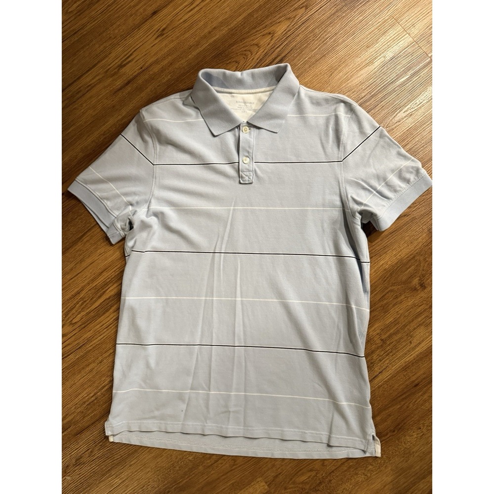 Banana Republic Polo Shirt Mens‎ Large Blue Fitted Polo
